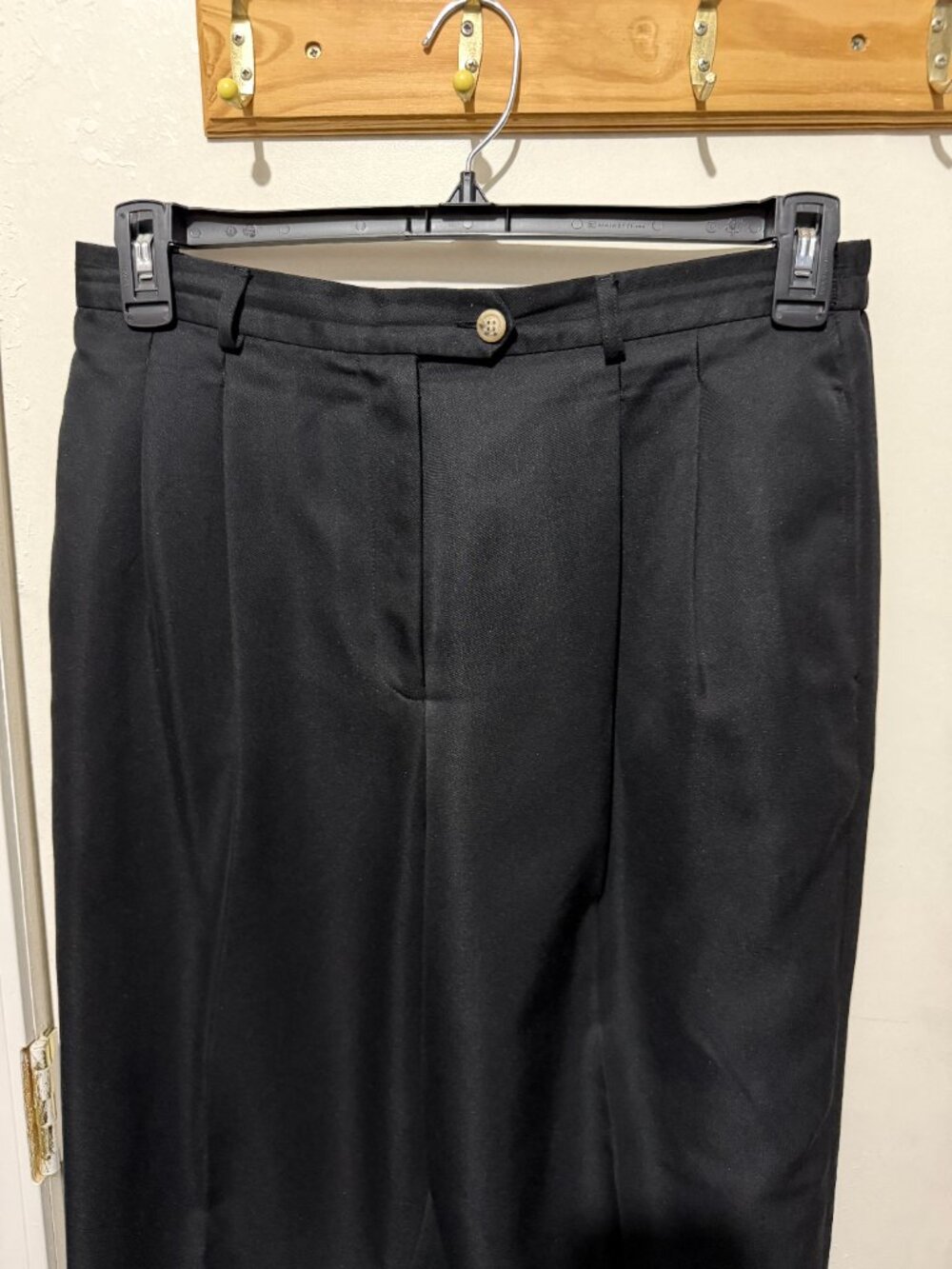 Talbots Petites Vintage Black Pleated High Waist Trousers Dress Pants - 12P - Picture 5 of 14